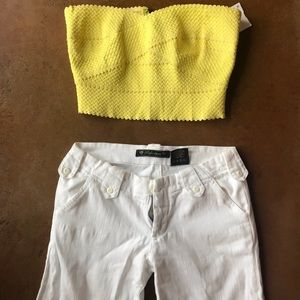 ANGL Sm Neon Yellow Bandage Crop Top